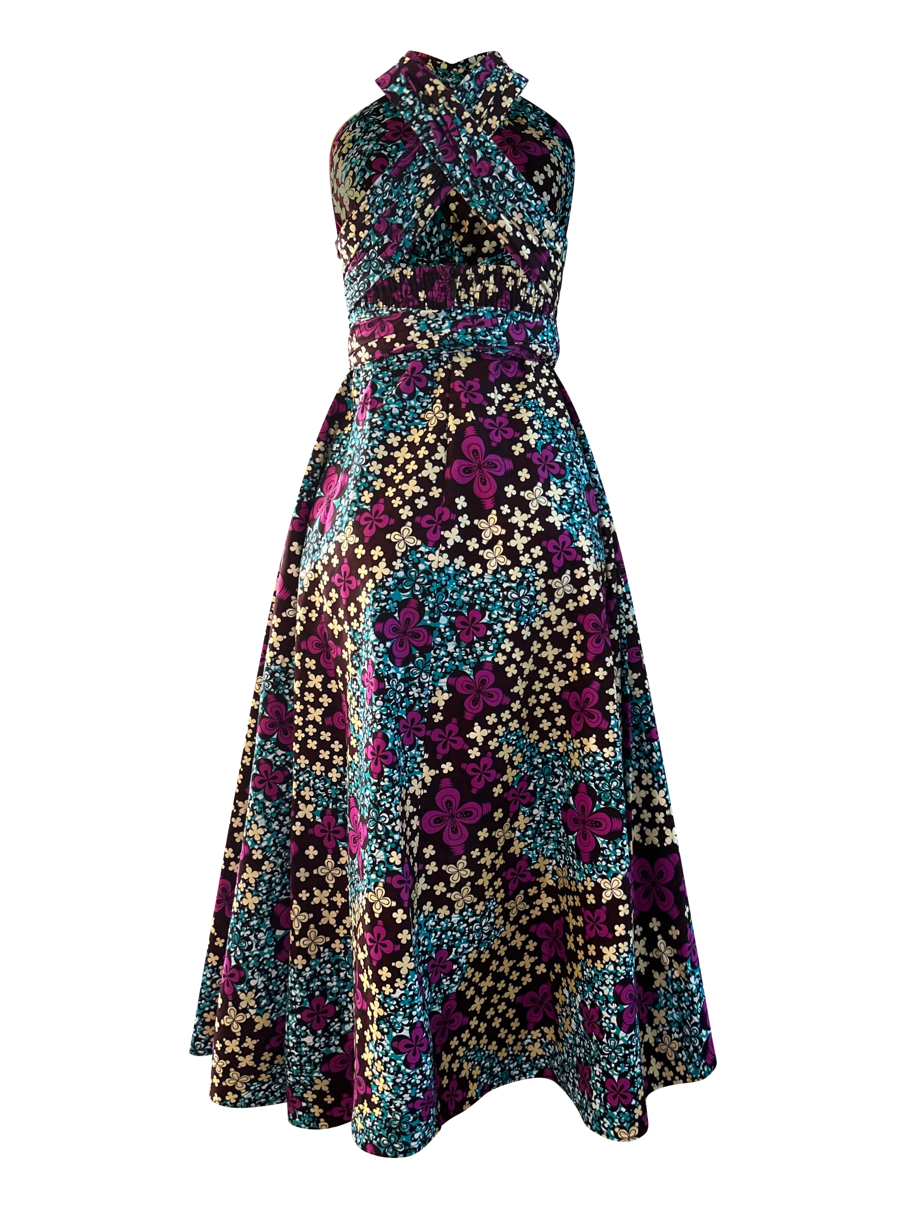ROYALTY INFINITY AFRICAN PRINT HIGH-LOW DRESS