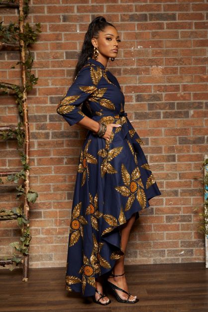 ROSE HIGH-LOW WRAP DRESS JACKET - Rahyma
