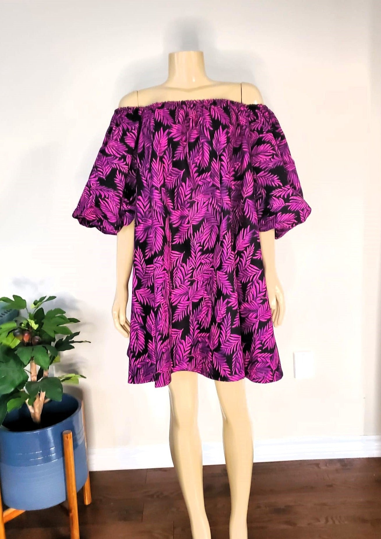 PURPLE OFF SHOULDER DRESS
