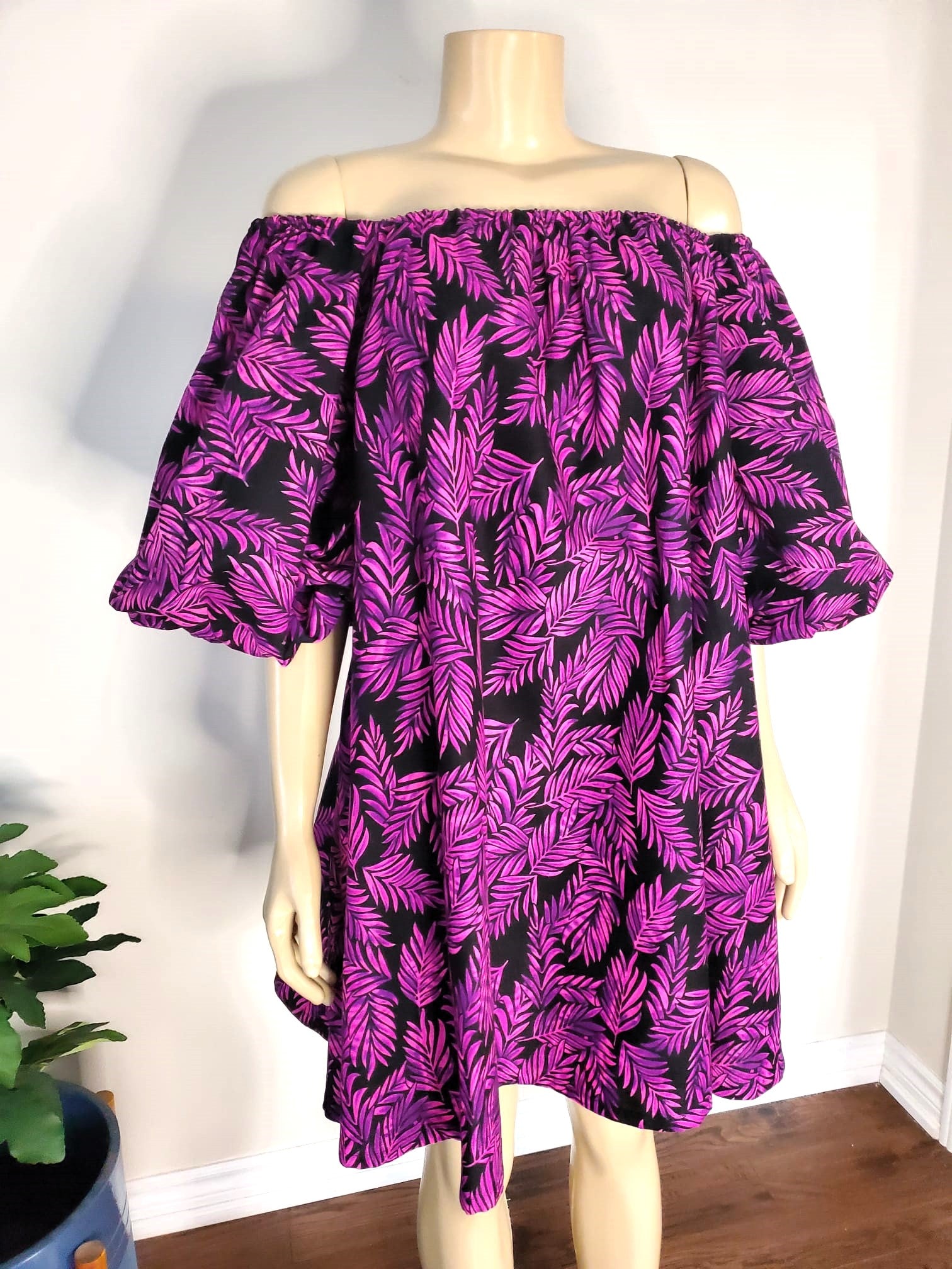 PURPLE OFF SHOULDER DRESS - Rahyma