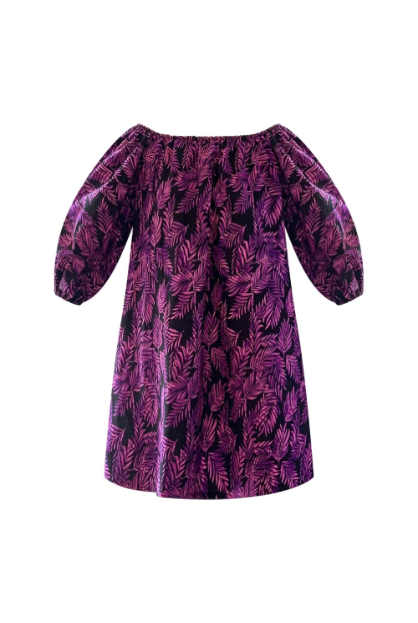 PURPLE OFF SHOULDER DRESS - Rahyma