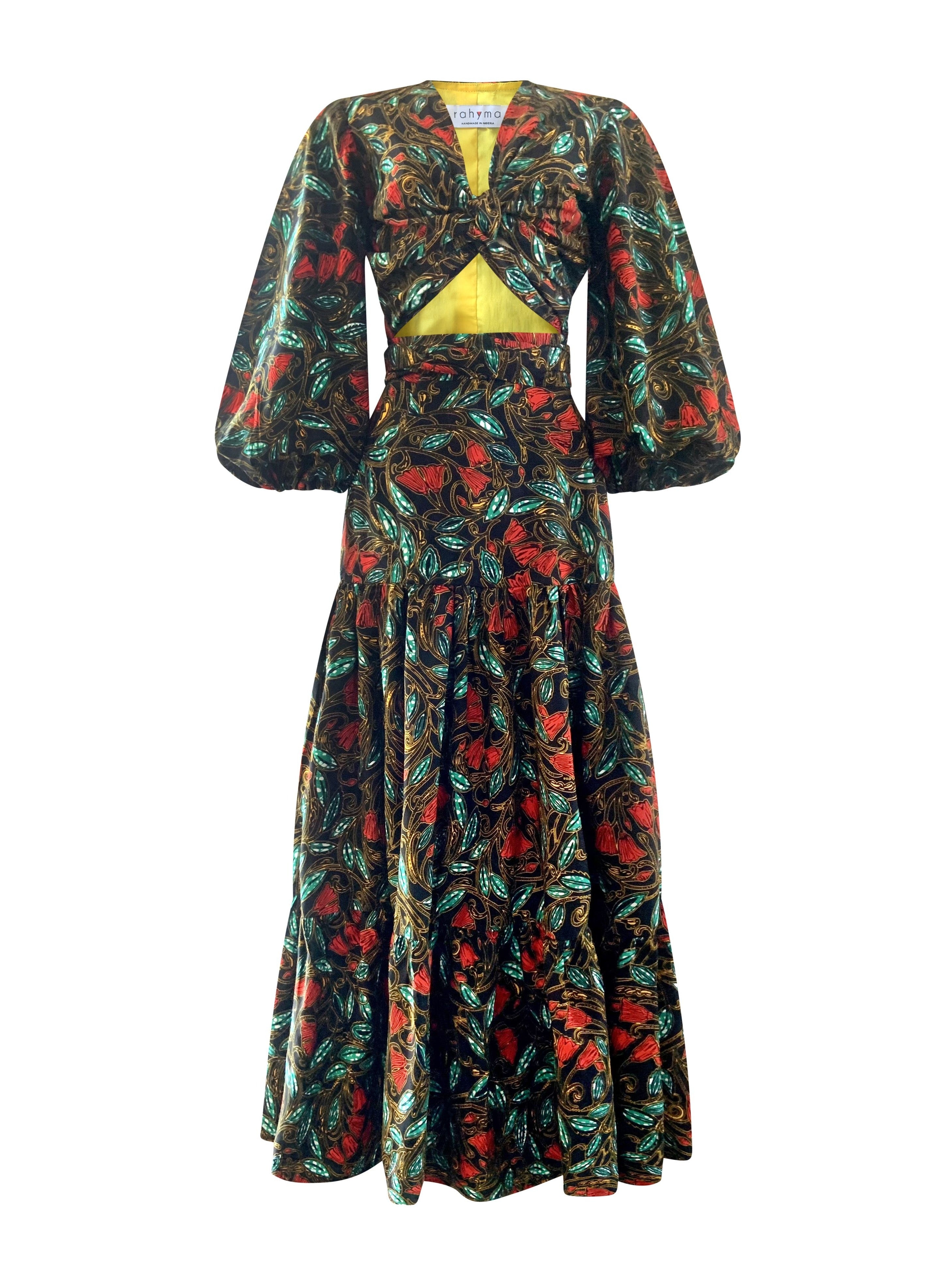 BEKKI FLORAL WRAP BLOUSE AND SKIRT SET - Rahyma