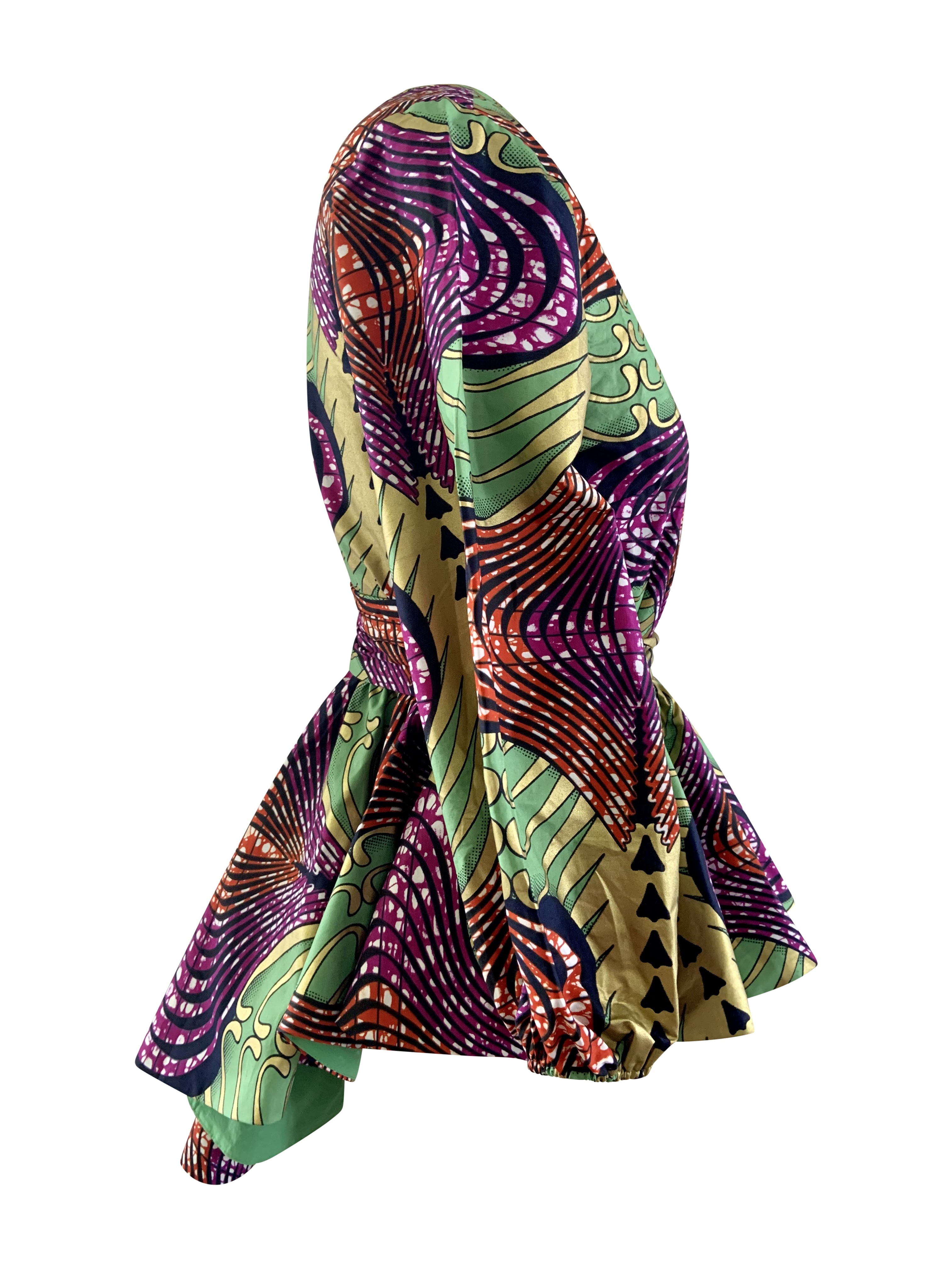 GOLD MIX WRAP BLOUSE - Rahyma