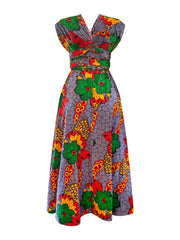 BECKY INFINITY AFRICAN PRINT HIGH-LOW DRESS