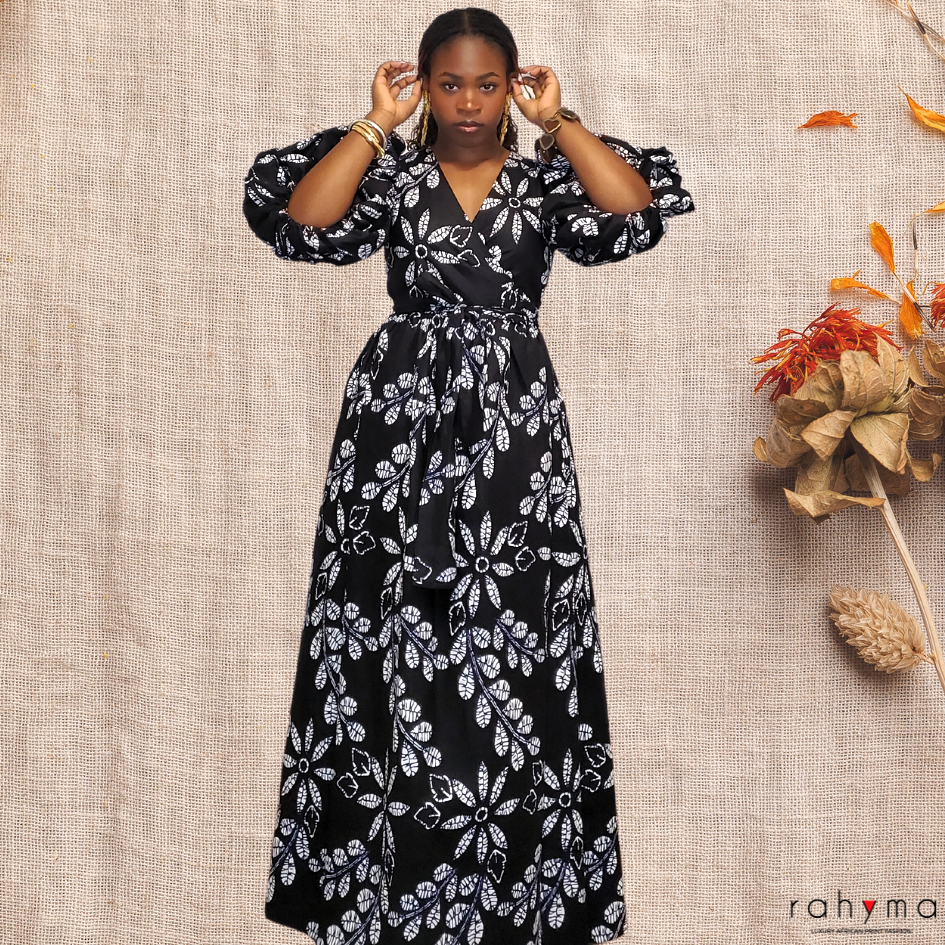 JUNE 10TH SALE- SALLY AFRICAN PRINT WRAP DRESS - Rahyma