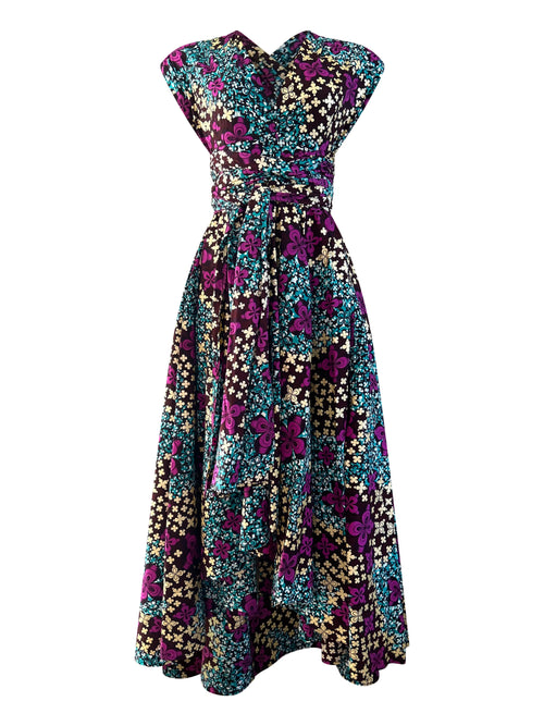ROYALTY INFINITY AFRICAN PRINT HIGH-LOW DRESS