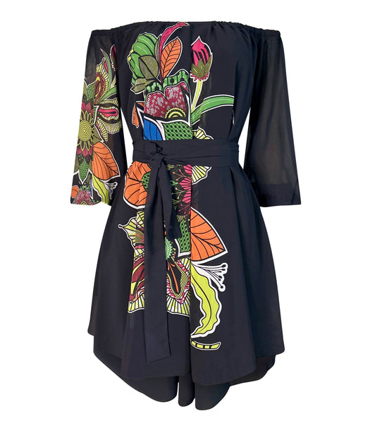 LIZZY BLACK OFF SHOULDER DRESS - Rahyma