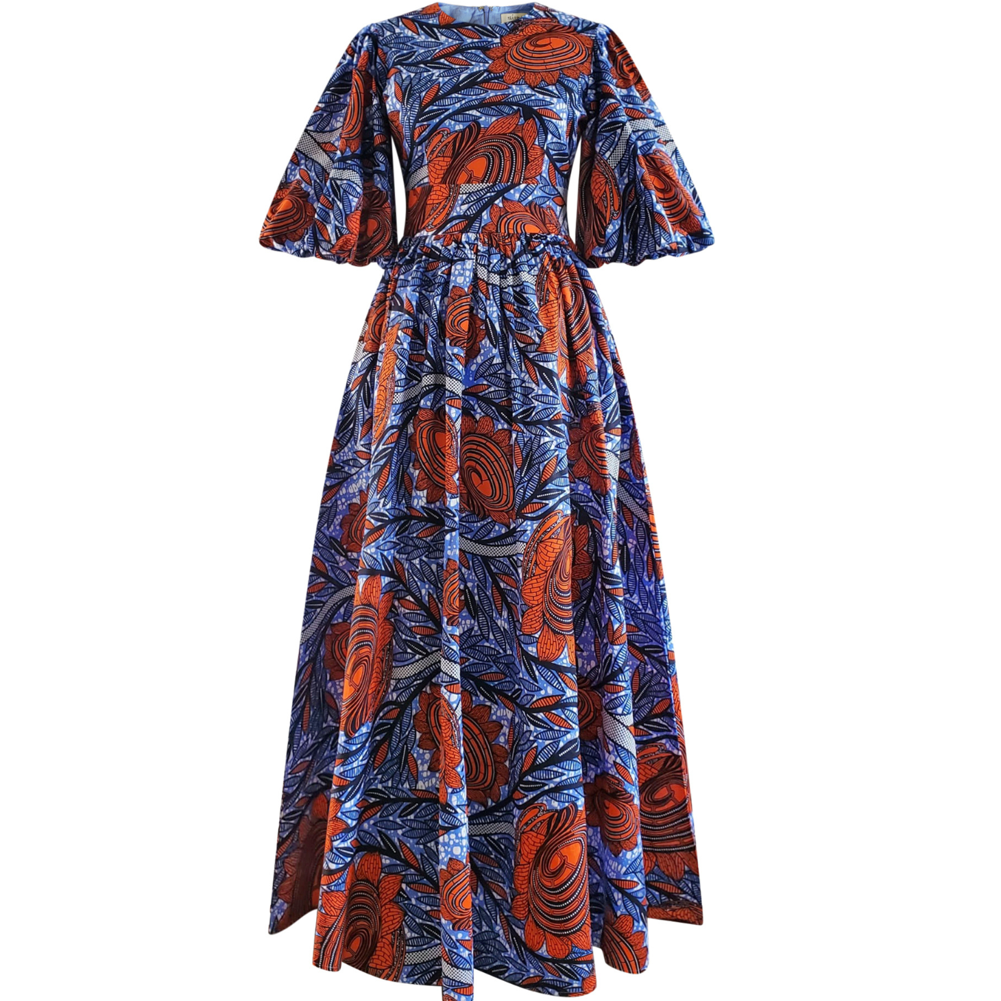 BLUE SUN- AFRICAN COTTON PRINT DRESS XXXL BLUE SUN- AFRICAN COTTON PRINT DRESS XXXL