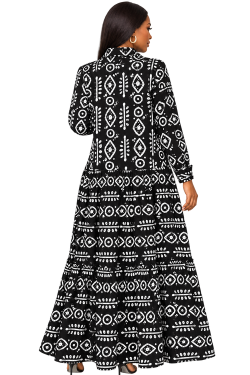 TRIBAL KAFTAN SHIRT DRESS