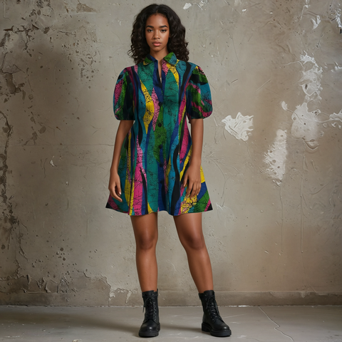 TRIBAL KAFTAN SHIRT DRESS