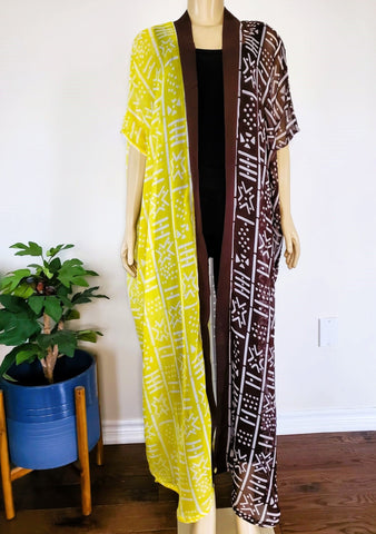 YELLOW SUN- AFRICAN COTTON PRINT DRESS SALE