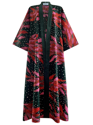 Burgundy Koko high-Low wrap dress Jacket